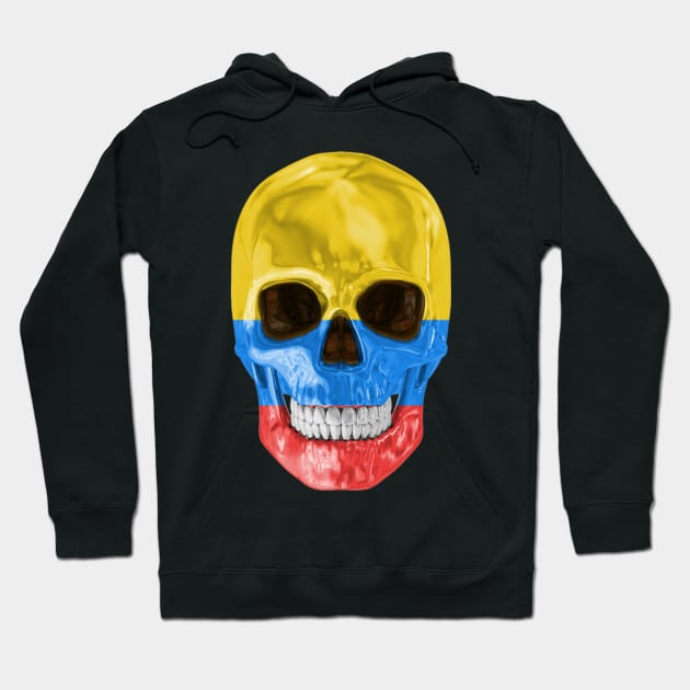 Colombia Flag Skull - Gift for Colombian With Roots From Colombia Hoodie by Country Flags